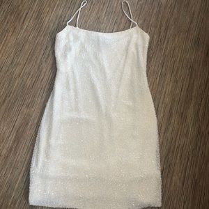 Sexy white beaded Ellen Tracy dress.